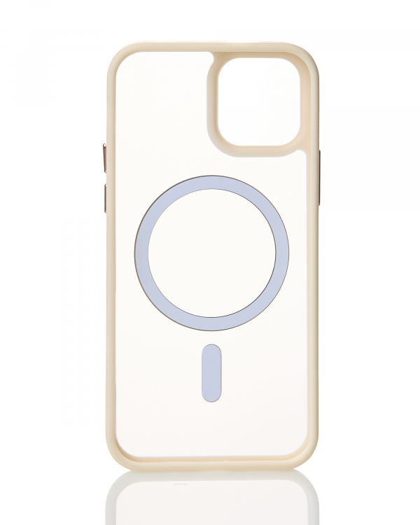 Силиконовый чехол MATTE с поддержкой MagSafe для iPhone 13 cream