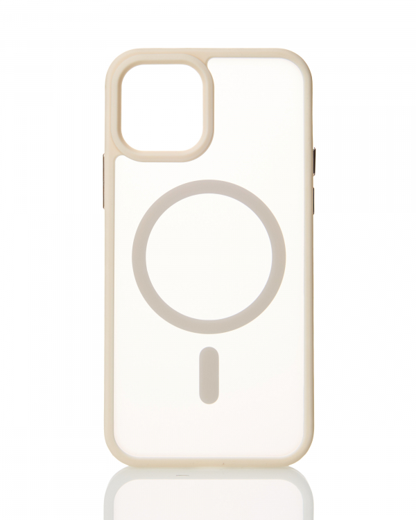 Силиконовый чехол MATTE с поддержкой MagSafe для iPhone 13 cream