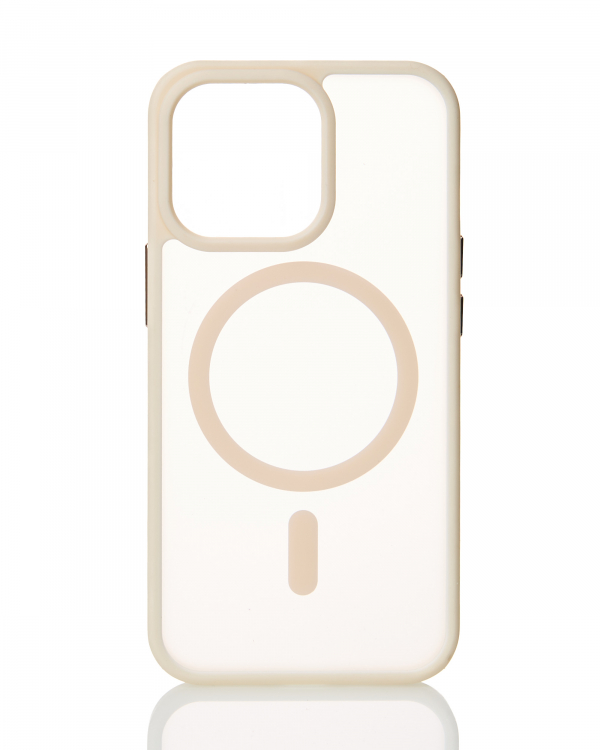 Силиконовый чехол MATTE с поддержкой MagSafe для iPhone 13 Pro Max cream