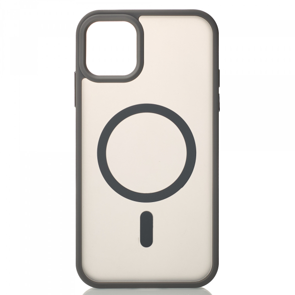 Силиконовый чехол MagSafe MATTE для iPhone 15 серый