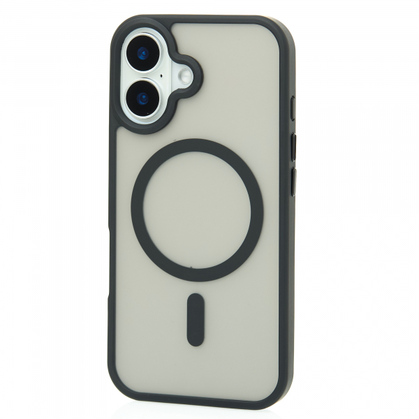 Силиконовый чехол MagSafe MATTE для iPhone 16 черный