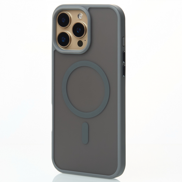 Силиконовый чехол MATTE с поддержкой MagSafe для iPhone 16 Pro Max titanium black