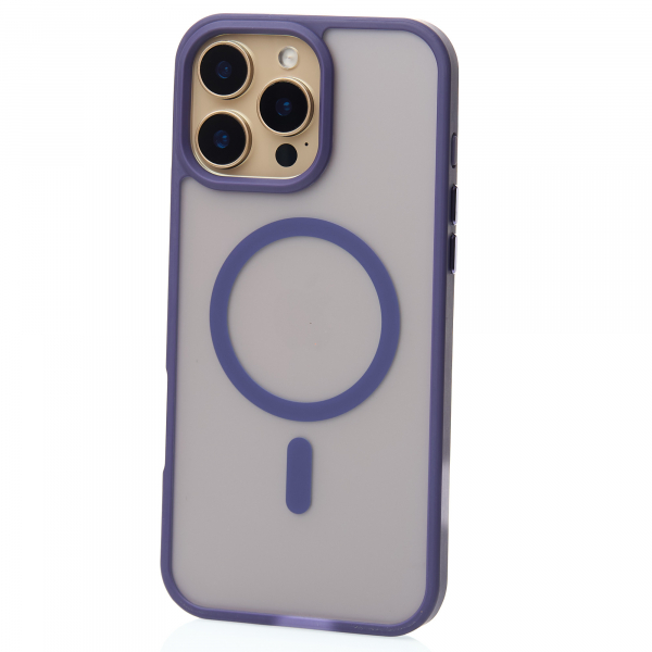 Силиконовый чехол MATTE с поддержкой MagSafe для iPhone 16 Pro Max dark purple