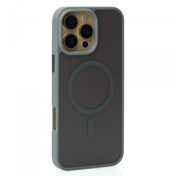 Силиконовый чехол MagSafe MATTE для iPhone 16 Pro серый