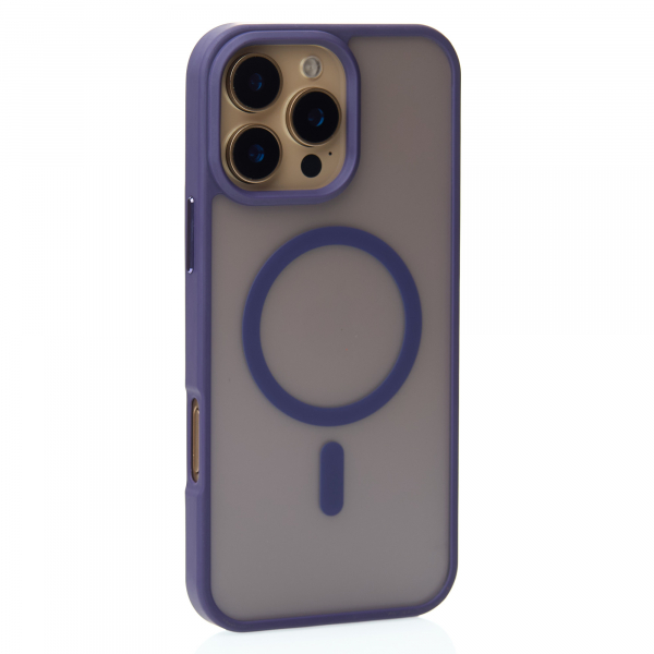 Силиконовый чехол MagSafe MATTE для iPhone 16 Pro темно-фиолетовый