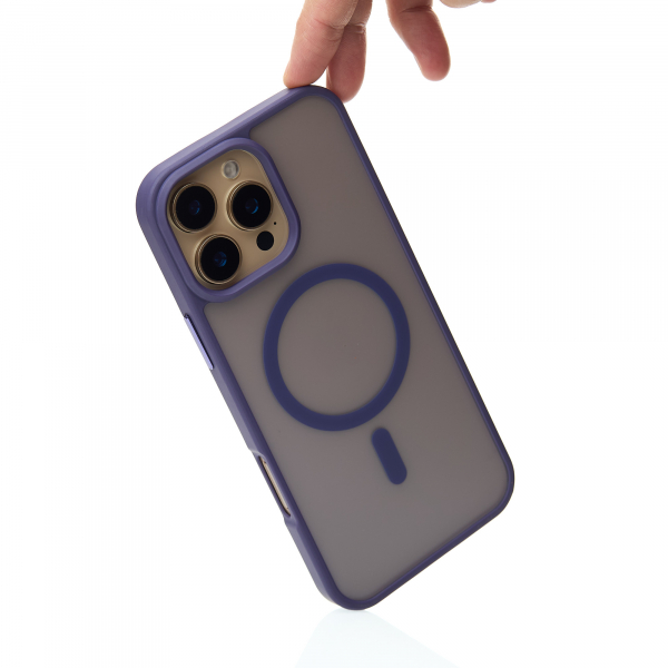 Силиконовый чехол MagSafe MATTE для iPhone 16 Pro темно-фиолетовый