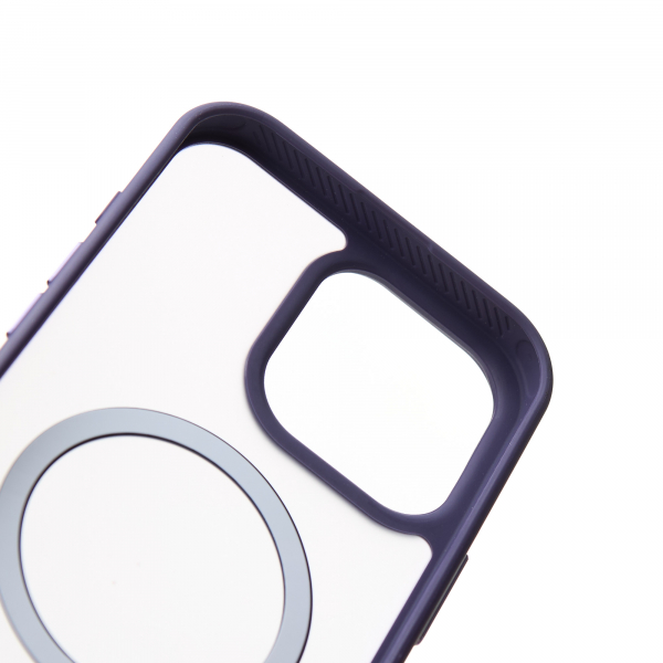Силиконовый чехол MagSafe MATTE для iPhone 16 Pro темно-фиолетовый