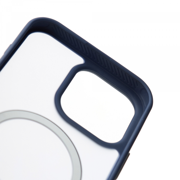 Силиконовый чехол MagSafe MATTE для iPhone 16 Pro темно-синий