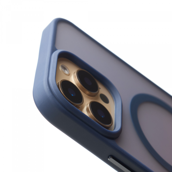 Силиконовый чехол MagSafe MATTE для iPhone 16 Pro темно-синий