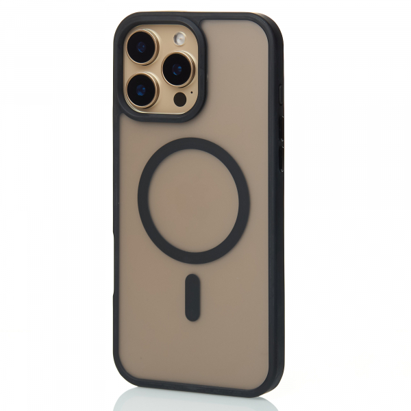 Силиконовый чехол MagSafe MATTE для iPhone 16 Pro черный