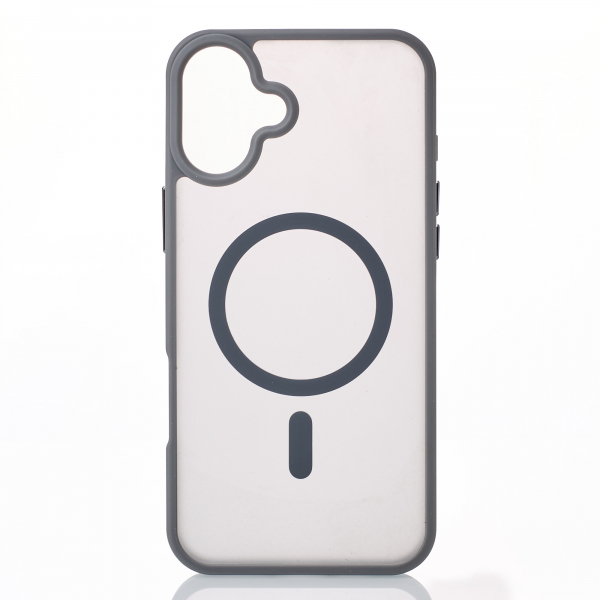 Силиконовый чехол MagSafe MATTE для iPhone 16 серый