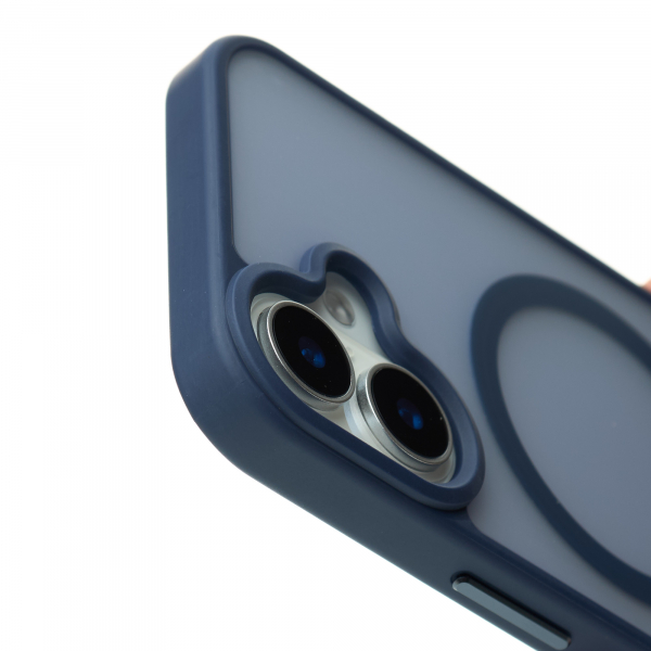 Силиконовый чехол MagSafe MATTE для iPhone 16 темно-синий