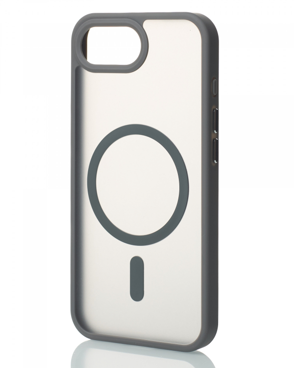 Силиконовый чехол MATTE с поддержкой MagSafe для iPhone 16E titanium black
