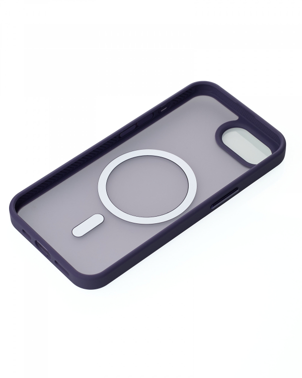 Силиконовый чехол MATTE с поддержкой MagSafe для iPhone 16E dark purple