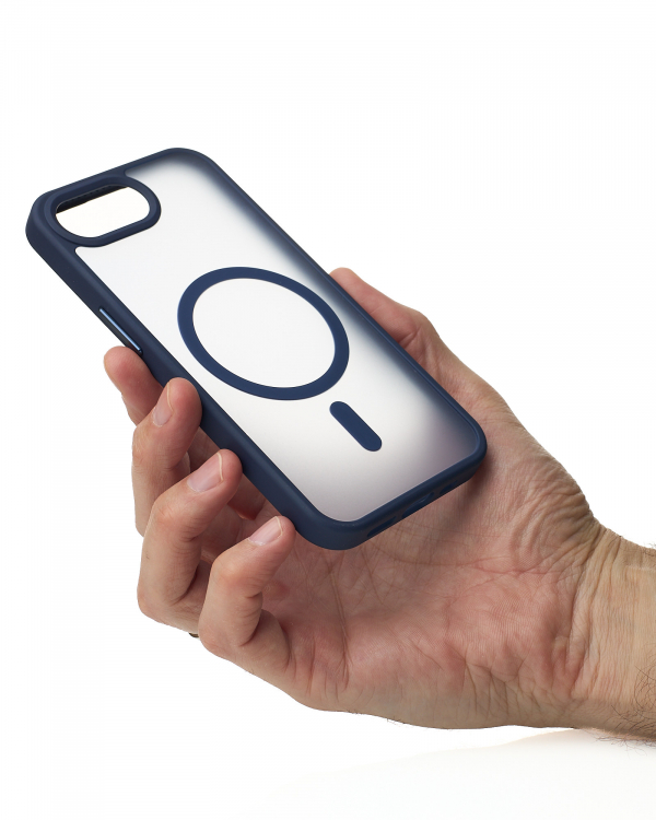 Силиконовый чехол MATTE с поддержкой MagSafe для iPhone 16E dark blue