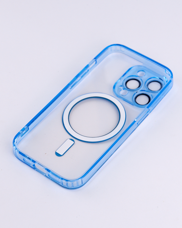 Силиконовый чехол MagSafe SHADE PHONE для iPhone 15 Pro Max синий