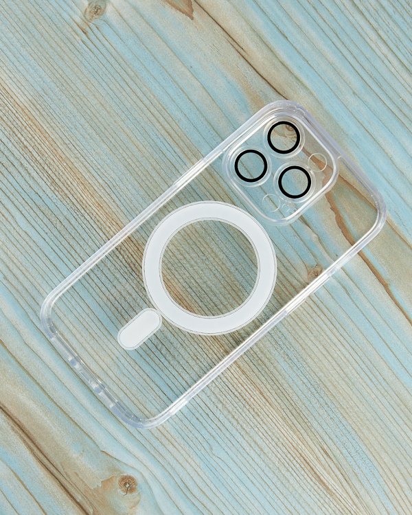 Силиконовый чехол SHADE PHONE с поддержкой MagSafe для iPhone 15 Pro прозрачный
