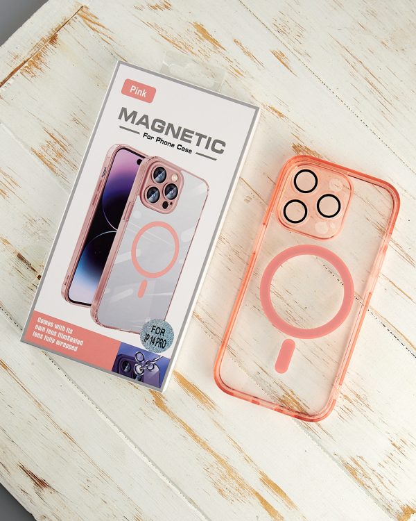 Силиконовый чехол SHADE PHONE с поддержкой MagSafe для iPhone 14 Pro розовый