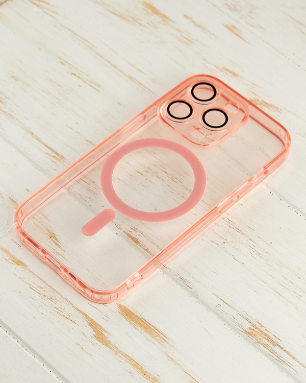 Силиконовый чехол SHADE PHONE с поддержкой MagSafe для iPhone 14 Pro розовый
