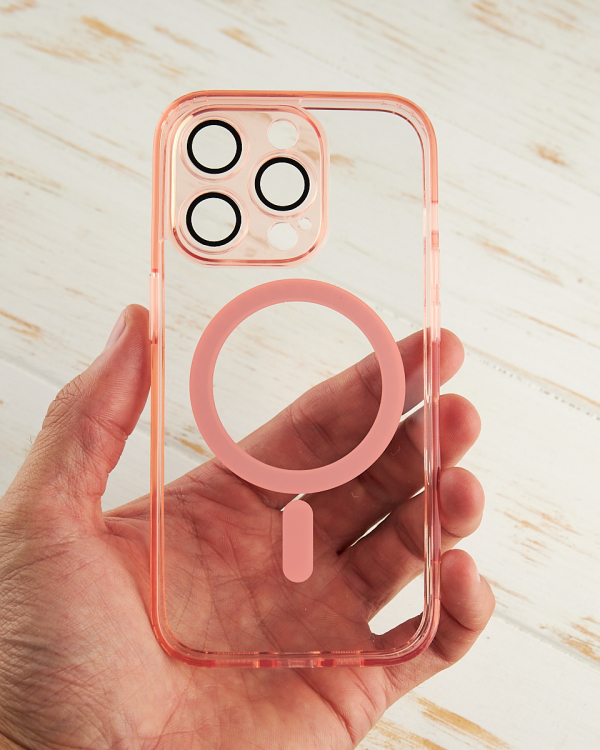Силиконовый чехол SHADE PHONE с поддержкой MagSafe для iPhone 14 Pro розовый