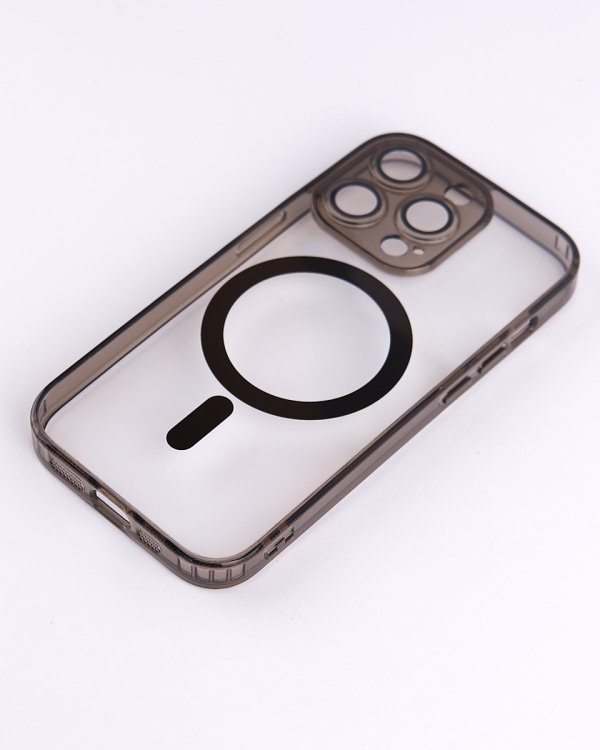 Силиконовый чехол SHADE PHONE с поддержкой MagSafe для iPhone 15 Pro черный