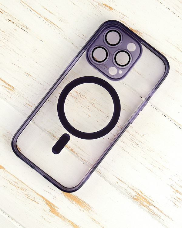 Силиконовый чехол MagSafe SHADE PHONE для iPhone 15 Pro Max темно-фиолетовый