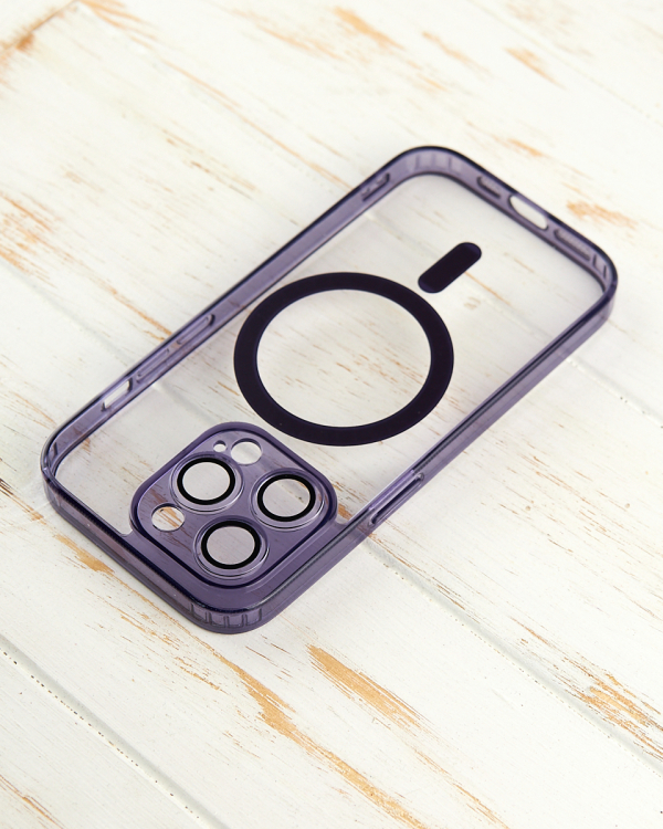 Силиконовый чехол MagSafe SHADE PHONE для iPhone 15 Pro Max темно-фиолетовый