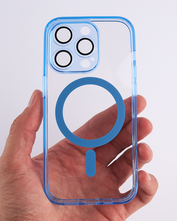 Силиконовый чехол SHADE PHONE с поддержкой MagSafe для iPhone 14 Pro Max синий