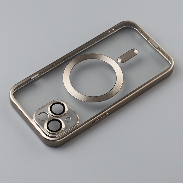 Силиконовый чехол MagSafe SHINING MATTE для iPhone 15 natural titanium