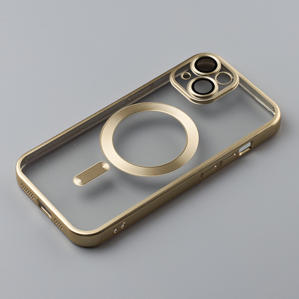 Силиконовый чехол MagSafe SHINING MATTE для iPhone 15 gold