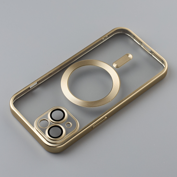 Силиконовый чехол MagSafe SHINING MATTE для iPhone 15 gold