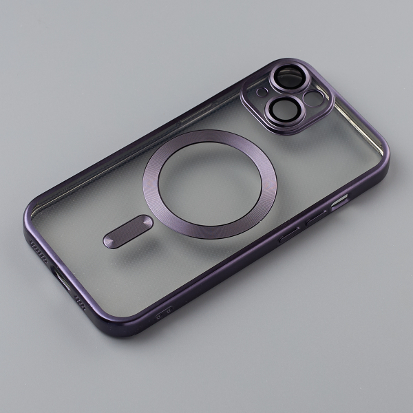 Силиконовый чехол MagSafe SHINING MATTE для iPhone 15 deep purple