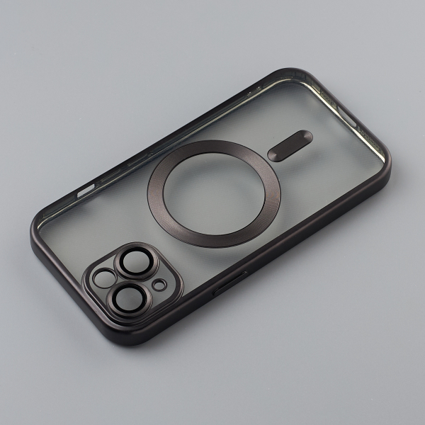 Силиконовый чехол MagSafe SHINING MATTE для iPhone 15 black
