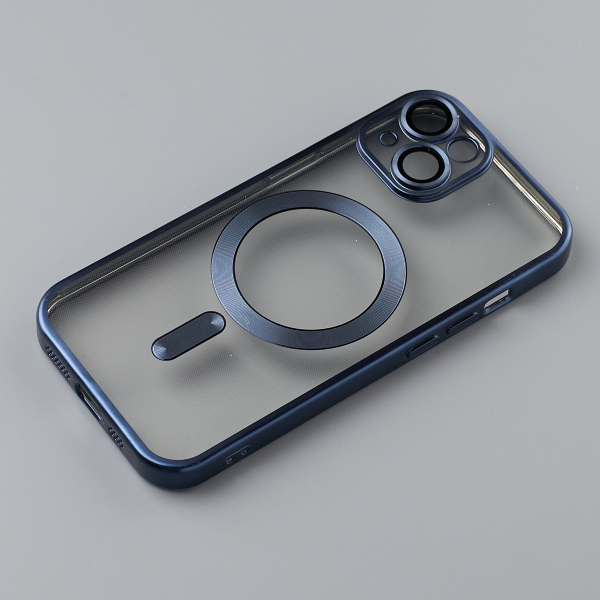 Силиконовый чехол MagSafe SHINING MATTE для iPhone 15 blue titanium