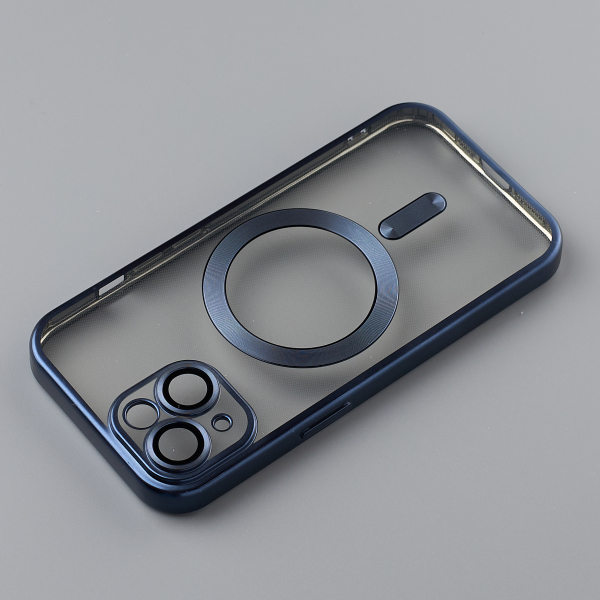 Силиконовый чехол MagSafe SHINING MATTE для iPhone 15 blue titanium