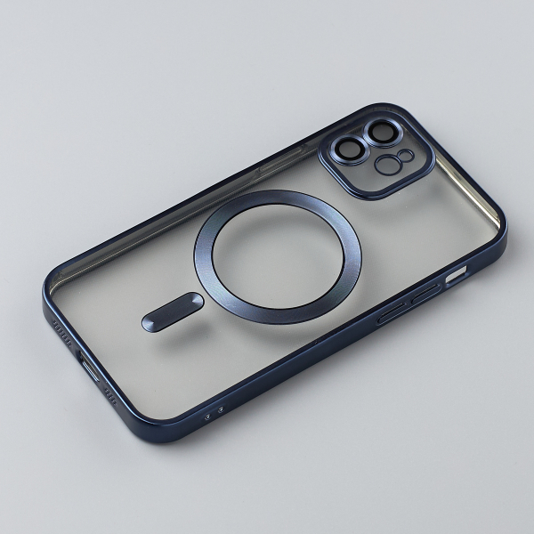 Силиконовый чехол MagSafe SHINING MATTE для iPhone 12 blue titanium
