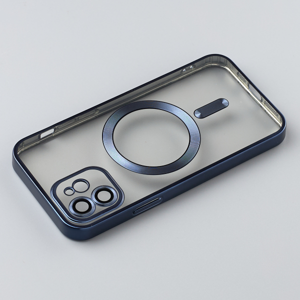 Силиконовый чехол MagSafe SHINING MATTE для iPhone 12 blue titanium