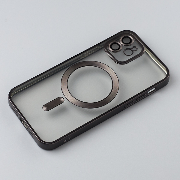 Силиконовый чехол MagSafe SHINING MATTE для iPhone 12 black