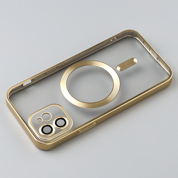 Силиконовый чехол MagSafe SHINING MATTE для iPhone 12 gold