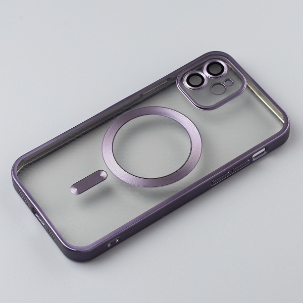 Силиконовый чехол MagSafe SHINING MATTE для iPhone 12 deep purple