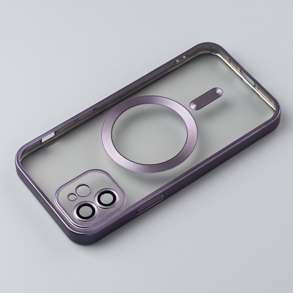 Силиконовый чехол MagSafe SHINING MATTE для iPhone 12 deep purple