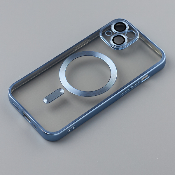 Силиконовый чехол MagSafe SHINING MATTE для iPhone 13 sierra blue
