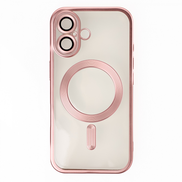 Силиконовый чехол MagSafe SHINING MATTE для iPhone 16 pink