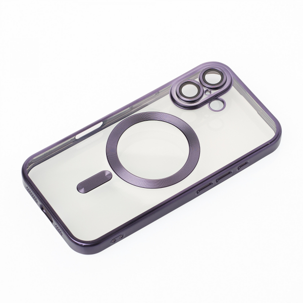 Силиконовый чехол MagSafe SHINING MATTE для iPhone 16 Plus deep purple