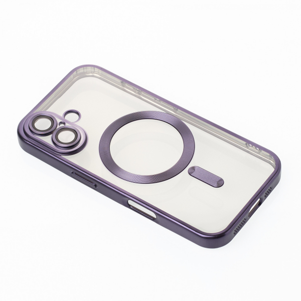 Силиконовый чехол MagSafe SHINING MATTE для iPhone 16 Plus deep purple