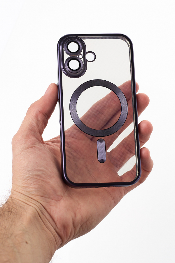 Силиконовый чехол MagSafe SHINING MATTE для iPhone 16 Plus deep purple