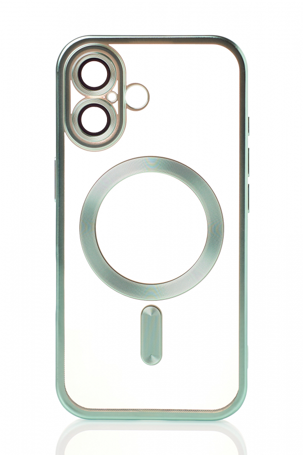 Силиконовый чехол MagSafe SHINING MATTE для iPhone 16 Plus mint