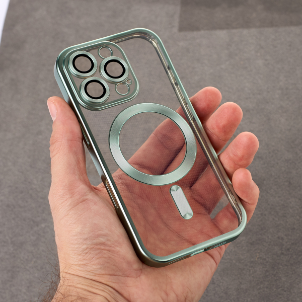 Силиконовый чехол MagSafe SHINING MATTE для iPhone 16 Pro Max mint
