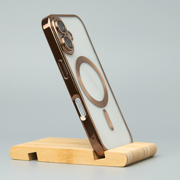 Силиконовый чехол MagSafe SHINING MATTE для iPhone 16 Plus desert titanium