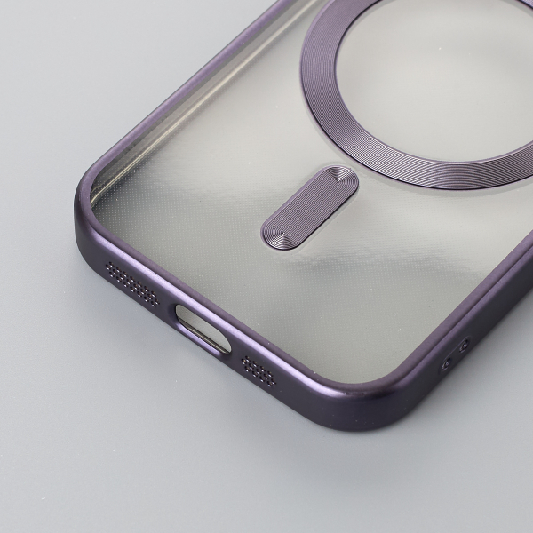 Силиконовый чехол MagSafe SHINING MATTE для iPhone 15 Pro deep purple